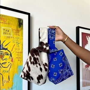 Yaito Blue Paisley One Handle Knot Bag